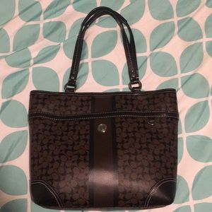 Coach Leather Signature Tote Bag
